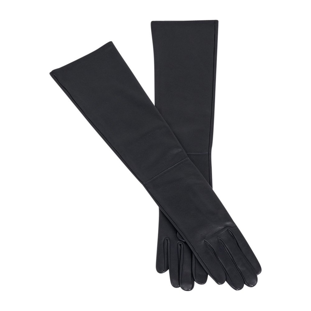 Hermes Opera Gloves Black Lambskin Leather New